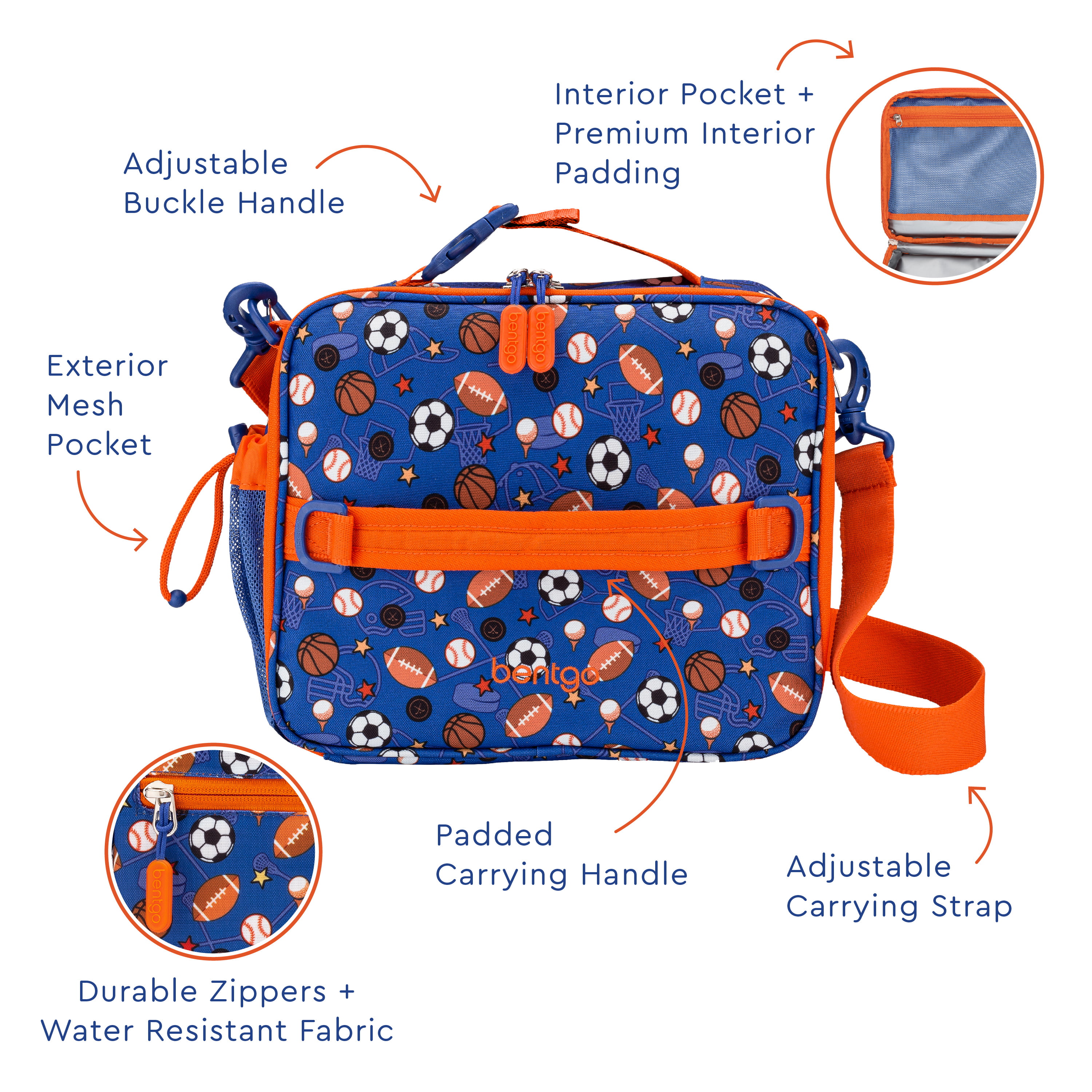 Bentgo Kids' Prints Double Insulated Lunch Bag, Durable, Water-resistant  Fabric, Bottle Holder : Target