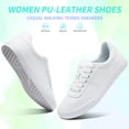 thumbnail image 2 of FUTINA women court Sneakers Comfortable Retro Tennis Sneakers Low Top Faux Leather walking Shoes(White US9), 2 of 5