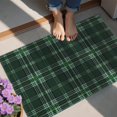thumbnail image 4 of Green and Black Checkered Pattern Washable Non Slip Indoor Door Mat, Decorative Entry Rug for Entrance, Bedroom, Kitchen, Bathroom, 20"x32", 4 of 6