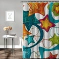 thumbnail image 2 of ARISTURING Shapes Stars Colorful Pattern Shower Curtain Set with Hooks 36x72, 2 of 7