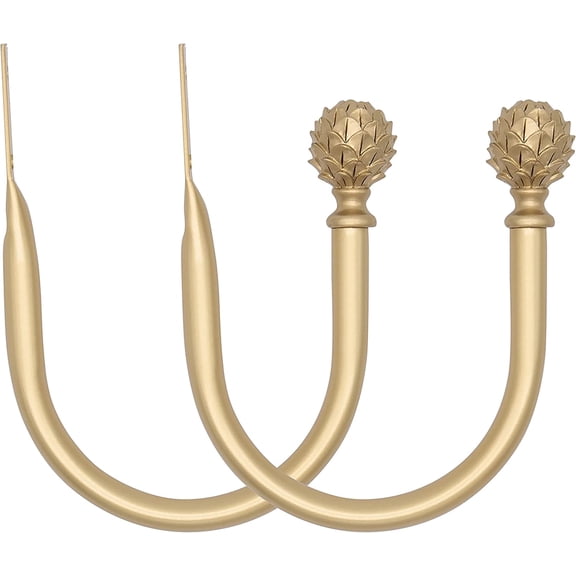 MERIVILLE Set of 2 Decorative Artichoke Window Curtain Holdbacks for Draperies, Royal Gold
