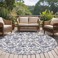thumbnail image 5 of Blue Floral Leaf Large Area Rugs for Bedroom Living Room, Soft Non Slip Carpet Bedside Rug, Retro Farmhouse Plant Tree Branch Round Floor Cover Kitchen Accent Rug 8' for Dining Room/Office, 5 of 9
