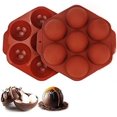 thumbnail image 1 of Jinsinto Hot Cocoa Bomb Mold, 2pcs 7-Cavity Large Silicone Circle Molds for Hot Chocolate Bomb, Non-Stick Food Grade Half Sphere Silicone Mold (Coffee), 1 of 5