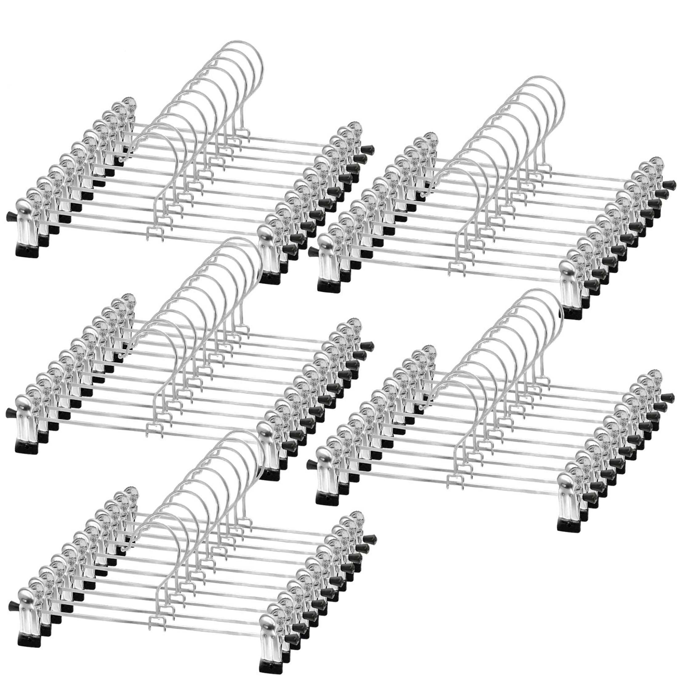 DONEWISH Pants Hangers with Clips 50 Pack, Adjustable Metal Pants