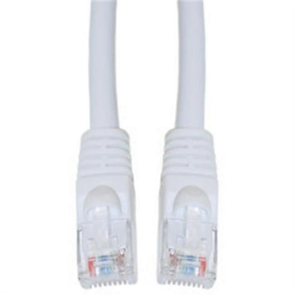 Cat5e White Ethernet Patch Cable  Snagless Molded Boot  75 foot