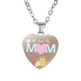 thumbnail image 3 of Collar para mamá con colgante de corazón regalos para el Día de la madre collar sencillo para mujer Plata, 3 of 8