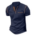 thumbnail image 2 of Mens Polo Shirts Short Sleeve Summer Casual Solid Holiday Tops Outwear, 2 of 4