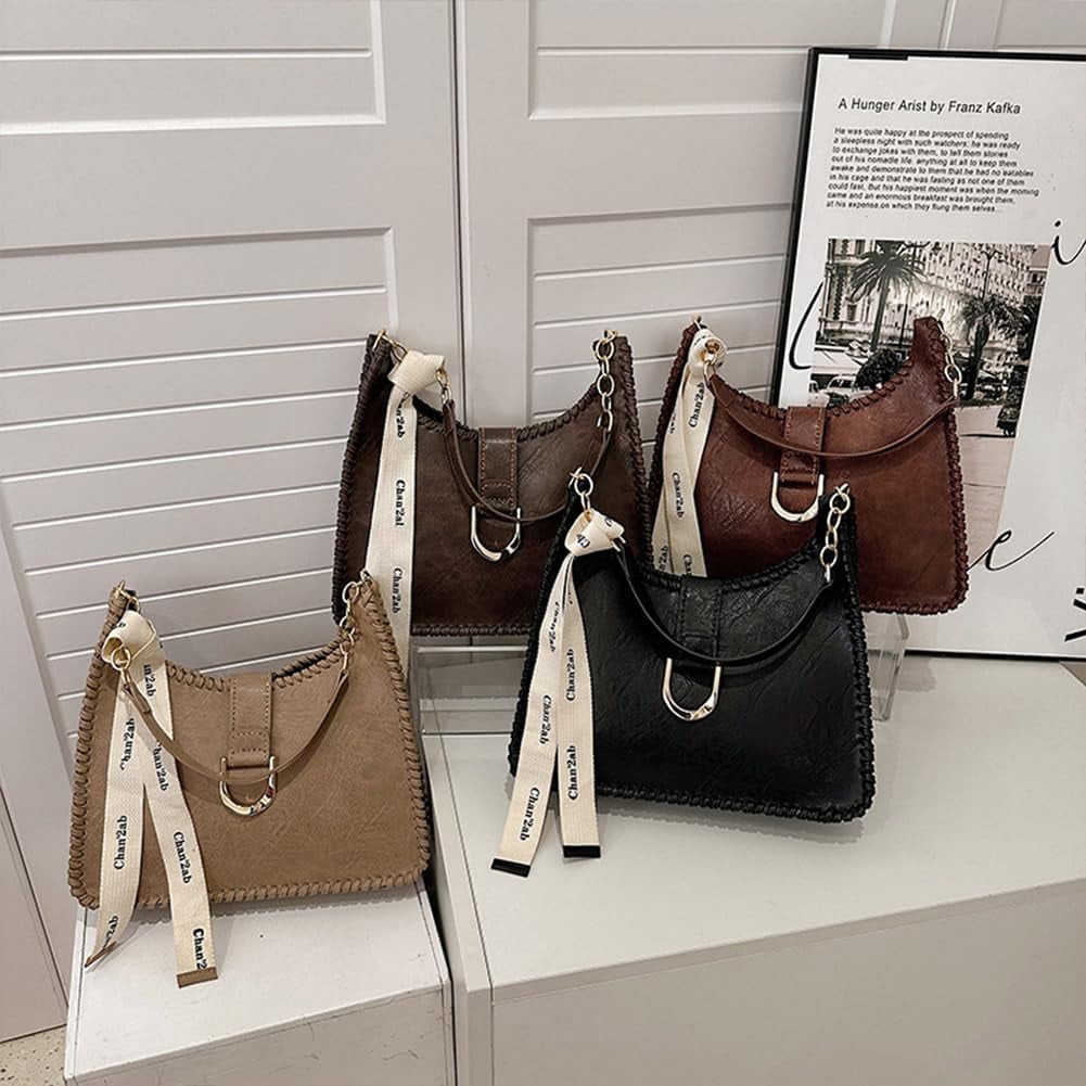 DIY Sew on Women's Underarm bag Making Kit Including Magnetic Clasp PU Leather Fabric Alloy Findings Wax Cord Needles Black