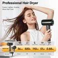 thumbnail image 6 of Morfone Hair Dryer,160000 RPM Professional High-Speed Blow Dryer 500 Millions Negative Ionic Care Hair Dryer for Fast Drying,Low Noise Thermo-Control Hairdryer,Travel with Magnetic Diffuser & Nozzle, 6 of 10