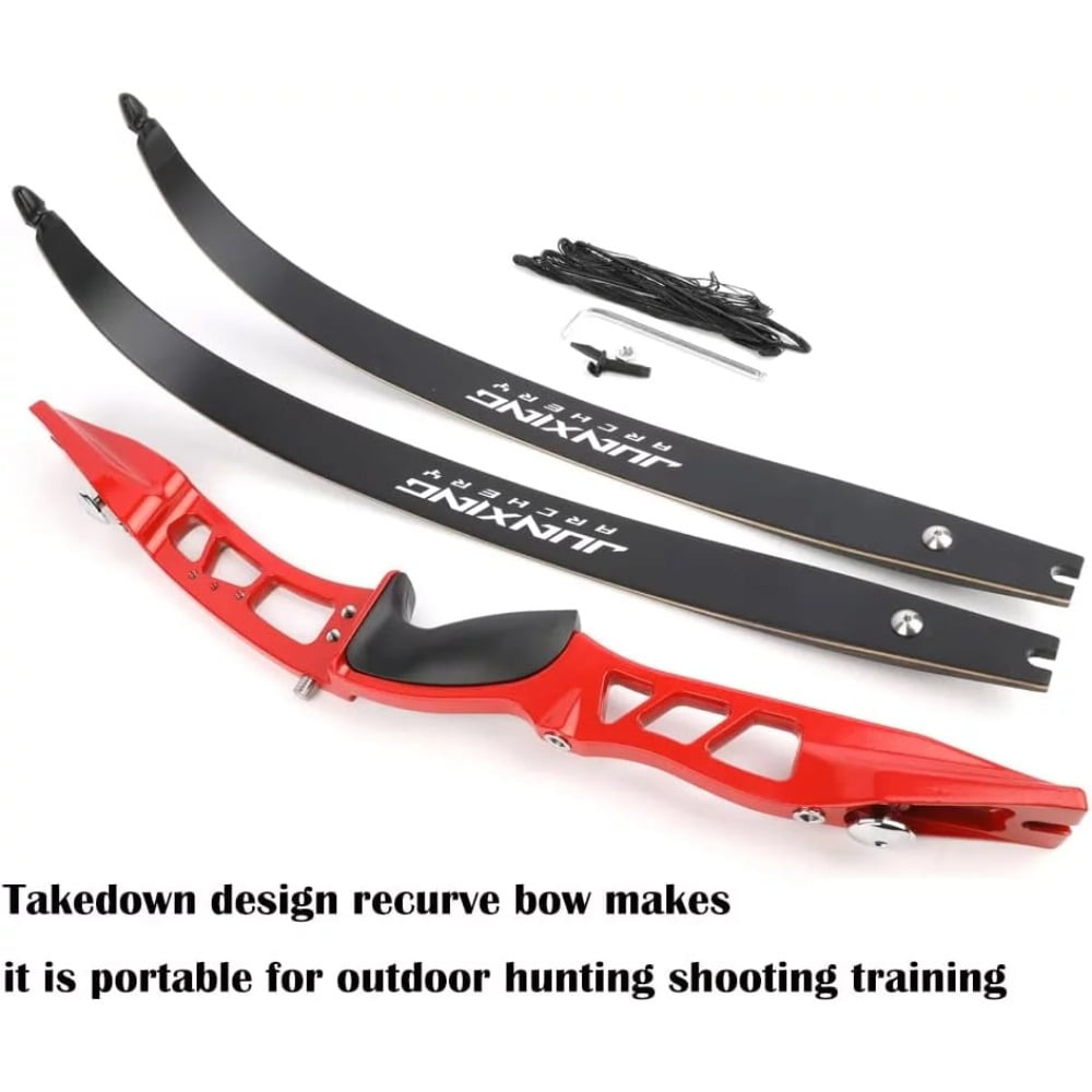 66 inch ILF Recurve Bow Aluminum Takedown Riser Draw Weight 20 -40 Lbs Right Hand Longbow Shooting Archery Kit for Outdoor Target Hunting Practice F167 （red-20lbs）