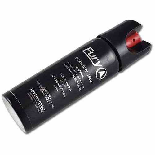 Fury Tactical OC Aerosol Red Pepper Spray, 18 Percent, 3 oz Foam, Twist