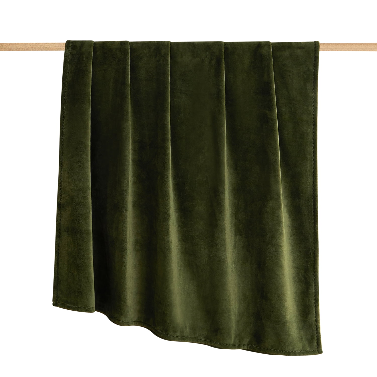 Mainstays Super Soft Plush Oversized Throw Blanket, Mossy Green, 50 in x 72 in