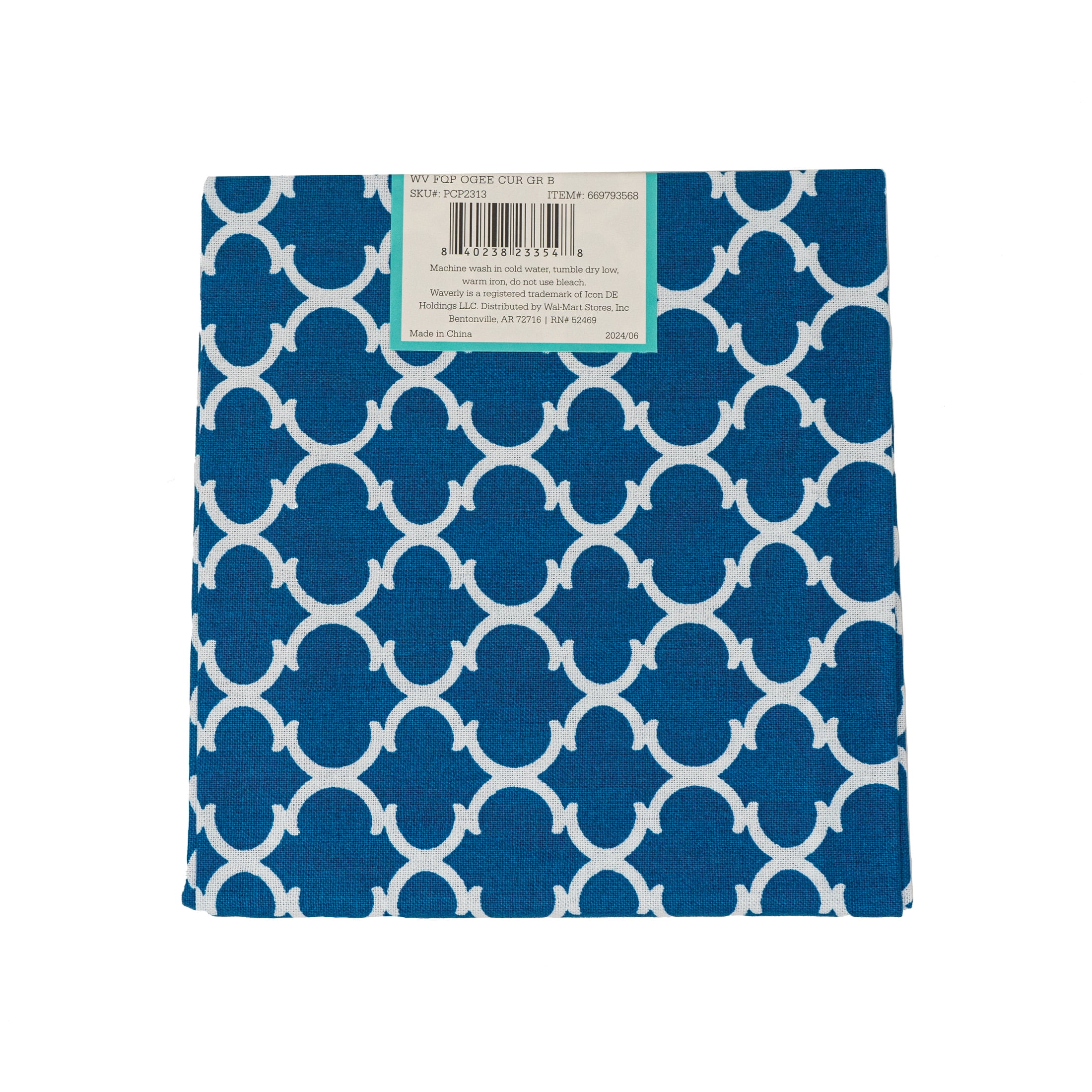 Waverly Inspirations, 100% Cotton, Sewing & Crafting, Ogee Grecian Blue, Fat Quarter, Prints, 21 x 18