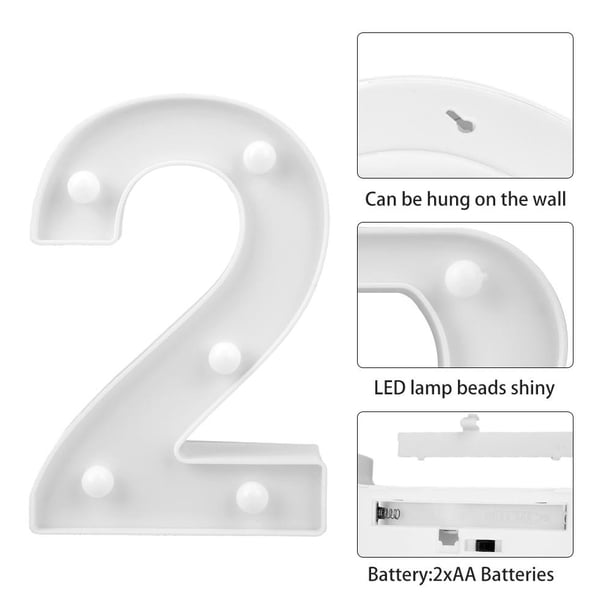Lámpara 5 piezas 3D número LED luz marquesina colgante de pared de noche decoración (2) Tmvgtek Para estrenar