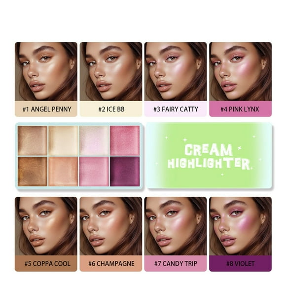 Paper Highlight High Light Highlighter Case 8 Colors Highlighter Glow Silver Gold Glowy Finish Makeup