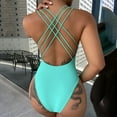 thumbnail image 5 of One Piece Swimsuit for Women Women's Solid Set Swimsuit One-Piece Filled Bra Swimwear Beachwear, 5 of 9