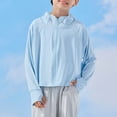 thumbnail image 5 of Mercatoo Girls 𝐔𝐏𝐅 50+ Rash Guard Sun Jacket Hoodie 𝐒𝐏𝐅 𝐔𝐕 𝐏rotection Full Zip Swim Shirts Long Sleeve for Teens Kids, 5 of 5