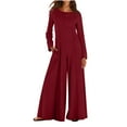 thumbnail image 2 of AUNVITO Women's Wide Leg Jumpsuit Loose Fit with Zipper Front Casual and Comfortable, 2 of 8