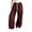 Wine, variant on Edvintorg Wide Leg Pants for Women Elastic Waisted Plaid Trouser Drawstring Loose Casual Pant with Pocket Women's Clothes Navy S-2XL