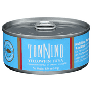 Tonnino Premium Yellowfin Tuna Chunks in Spring Water, 4.94 oz, Can, Wild Caught