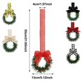 thumbnail image 3 of Mini Christmas Wreath 5 Inch Cabinet Door Hanging with Ribbon Bow Berries, Small Artificial Wreath for Kitchen Window Front Door, Farmhouse Wall Xmas Party Decor Ornament 2PC, 3 of 5