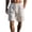 White_001, variant on Domuza Mens Cotton Linen Shorts Knee Stretch Waist Mens Drawstring Elastic Waist Straight Leg Solid Color Breathable Daily Army Green 2XL