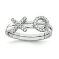 thumbnail image 1 of 925 Sterling Silver Cubic Zirconia Cz X O 2 Ring Set Love, 1 of 12