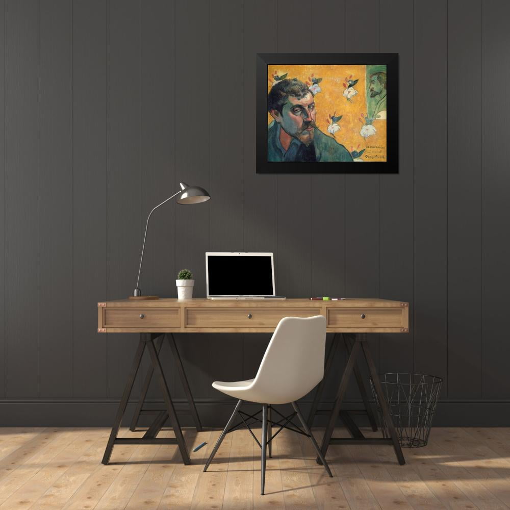 Gauguin, Paul 24x20 Black Modern Framed Museum Art Print Titled - Self Portrait Les Miserables