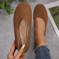 thumbnail image 6 of Flats for Women Dress Shoes: Round Toe Suede Foldable Comfortable Casual Slip On Ballet Loafers for Driving Work 39, 6 of 9