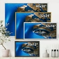 thumbnail image 4 of Designart 'Portrait of A Young Woman Model With Blue Make-Up' Modern Framed Canvas Wall Art Print, 4 of 5
