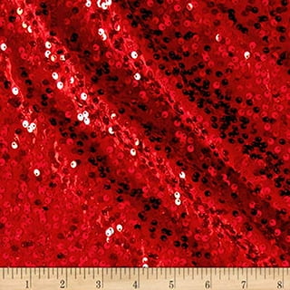 AK Trading Ben Textiles Glitz Sequin & Mesh Red Fabric by The Yard