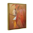 thumbnail image 4 of Stupell Industries Bird on Autumnal Branch Animals & Insects Painting Gold Floater Framed Canvas Art Print Wall Art, 17 x 21, 4 of 10