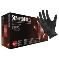 SemperForce Powder Free 100 Nitrile Black Gloves Medium HC-BKNF10