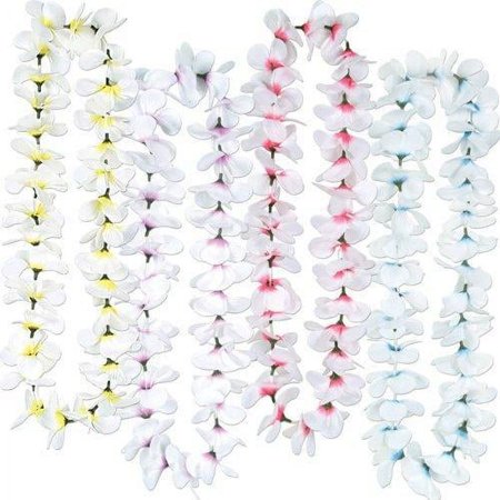 Silk N Petals 36" White Plumeria Hawaiian Flower Lei Necklace Costume Accessory