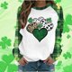thumbnail image 1 of TaTaai Womens St Patricks Day Graphic Raglan Sweatshirt Long Sleeve Crewneck Casual Pullover Loose Fit Holiday Top Gift, 1 of 5