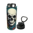 thumbnail image 2 of KLL Modern Hip-Hop Skull Pattern 18oz Insulated Water Bottle, Stainless Steel Sports Water Cup Flask with Spout and Handle Lid for Sports Travel Car& School, 2 of 7