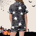 thumbnail image 4 of Halloween Pajamas for Girls 2 Piece Silky Comfortabl Pjs Short Sleeve Button-Down Top with Shorts, 4 of 5
