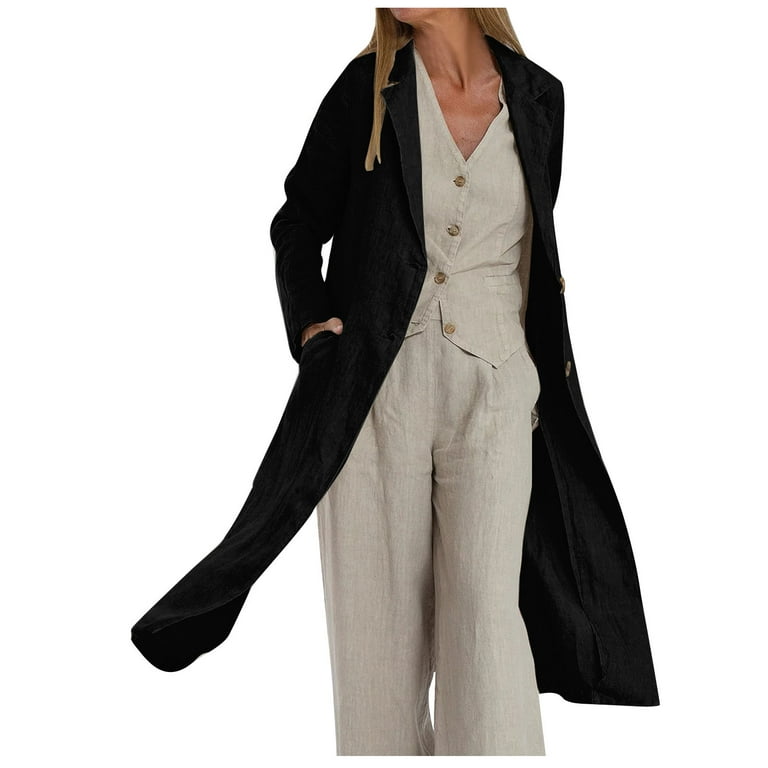 Women's cotton duster coat cheap
