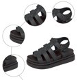 thumbnail image 5 of Rokment Women's Platform Gladiator Sandals Retro Roman Buckles Leather Fisherman Chunky Dress Flats Comfortable Walking Summer Shoes Beach Black Size 7.5, 5 of 7