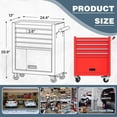 thumbnail image 2 of Aukfa Tool Box, 24.5 in Steel Rolling Tool Chest&Cabinet On Wheels for Garage, 4-Drawer, Red, 2 of 9