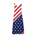 thumbnail image 5 of CFLVAEK 4th of July Dress Women Plus Size American Flag Patriotic Sundress Loose Fit V Neck Midi Dress Independence Day Maxi Dress XXXL, 5 of 5