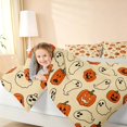 thumbnail image 3 of Homewish Funny Pumpkin Lantern Twin Comforter Sets, Happy Halloween Bedding Set, Beige Orange Black, Gray Reversible, 2pcs 1 Comforter and 1 Pillowcase, 3 of 6