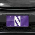 thumbnail image 2 of Northwestern NCAA Wildcats Purple Mirror Look Acrylic License Plate Laser Tag, 2 of 7