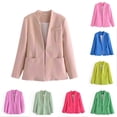 thumbnail image 4 of qucoqpe Women's Shawl Collar Long Sleeve Jackets Business Cropped Blazer, 4 of 4