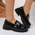 thumbnail image 5 of Wowcloth Woman's Loafers, Stylish and Versatile with Glossy Finish and Chunky Sole, Comfortable Lift Platform Shoes for Everyday Wear in Autumn and Winter, 5 of 9