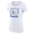 thumbnail image 2 of Women's G-III 4Her by Carl Banks White Kansas City Royals Super-Slim Fit Lightweight Collage Team Graphic Crew Neck, 2 of 5