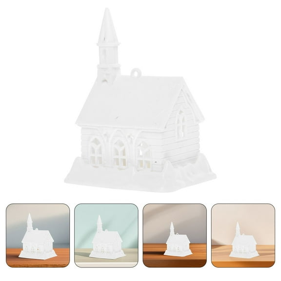 FRCOLOR 2PCS Unfinished Houses Ornament Blank Ornaments Unpainted Houses Crafts for DIY Painting Art Craft Childrens Toys