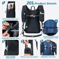 thumbnail image 2 of Mochila de Senderismo BECOJADDE 20L Plegable Ultraligera Negra, 2 of 7