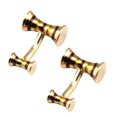 thumbnail image 5 of Gemelos a rayas de boda Gemelos de esmoquin para traje formal Franja de Hugo Gemelos de latón para hombre, 5 of 5