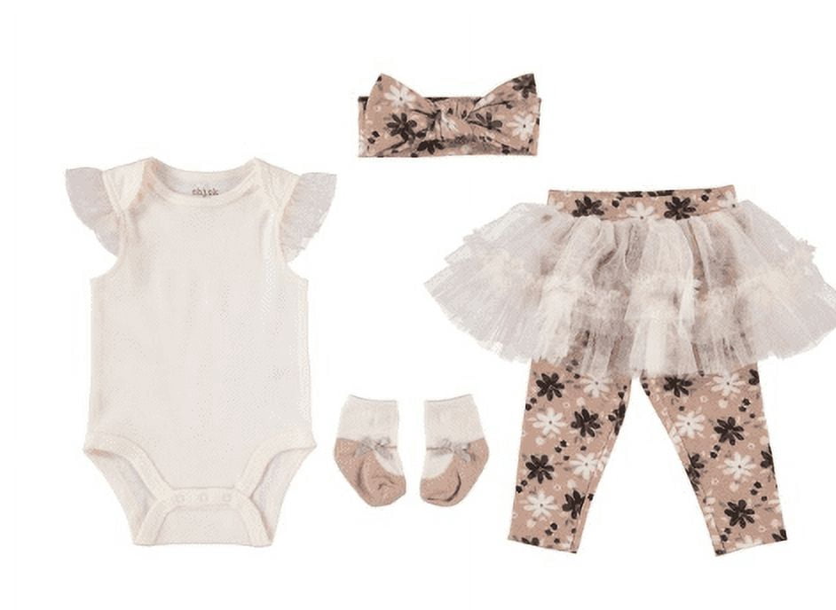 Chick Pea Baby Girl & Toddler Girl 4 PC Tutu Legging Set, Sizes 2T-4T